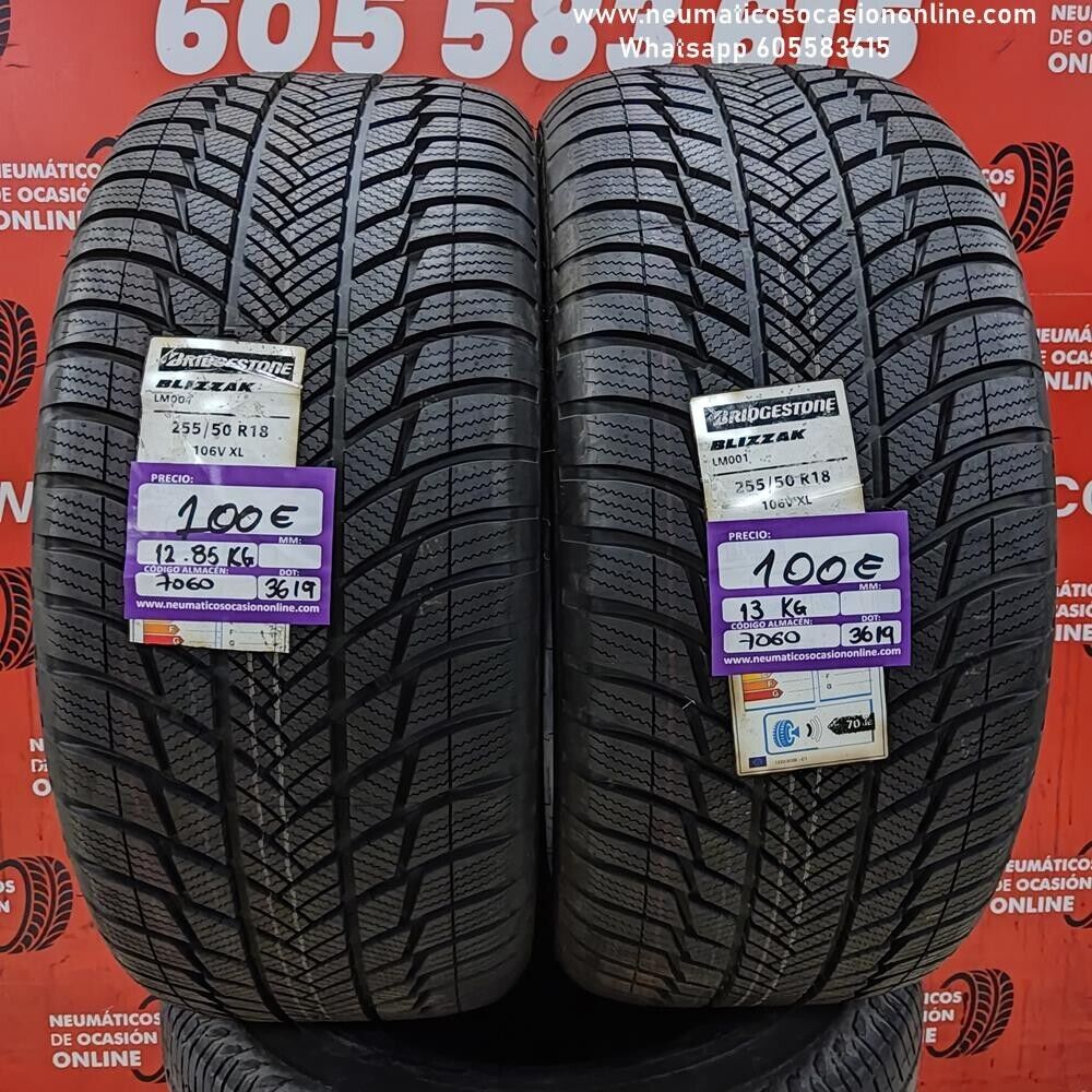 2x 255 50 R18 106V XL 8.0/8.0mm Bridgestone Blizzak LM001 Ref.7060