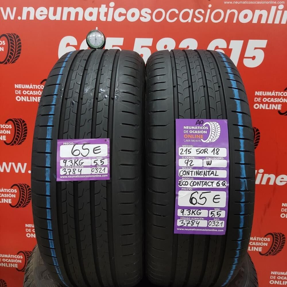 [Ref.3784] 215 50 R18 92W 5.5/5.5mm Continental Eco Contact 6Q AO Ref.3784