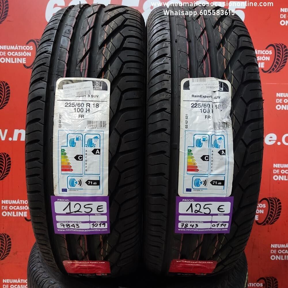 2x 225 60 R18 100H Uniroyal Rain Expert 3 DOT 0119/1019 (Sin Uso) Ref.7843