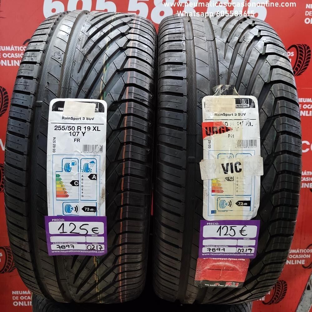 [Ref.7897] 2x 255 50 R19 107Y XL Uniroyal Rain Sport 3 SUV DOT 0217/0217 (Sin Uso) Ref.7897
