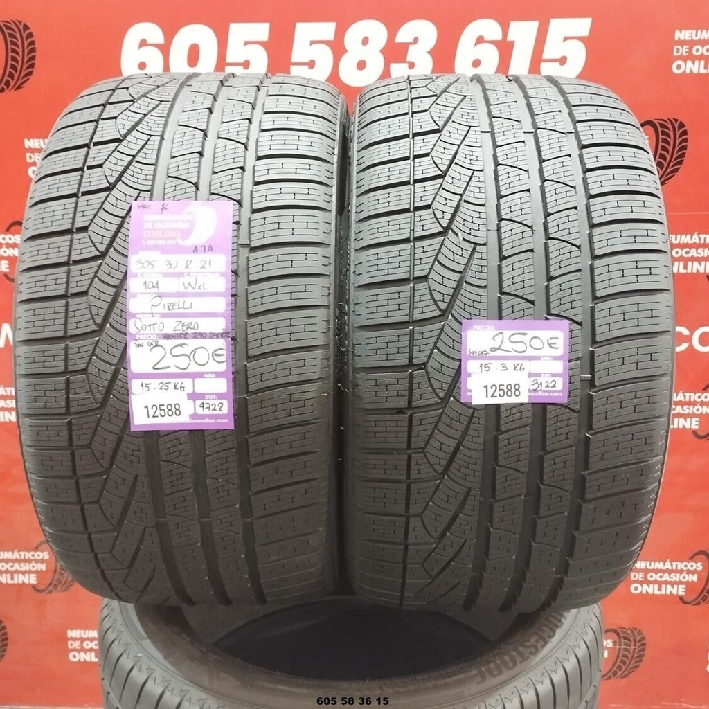 2x 305 30 R21 104W XL PIRELLI SOTTOZERO  DOT: 3122  (SIN USO) Ref. 12588