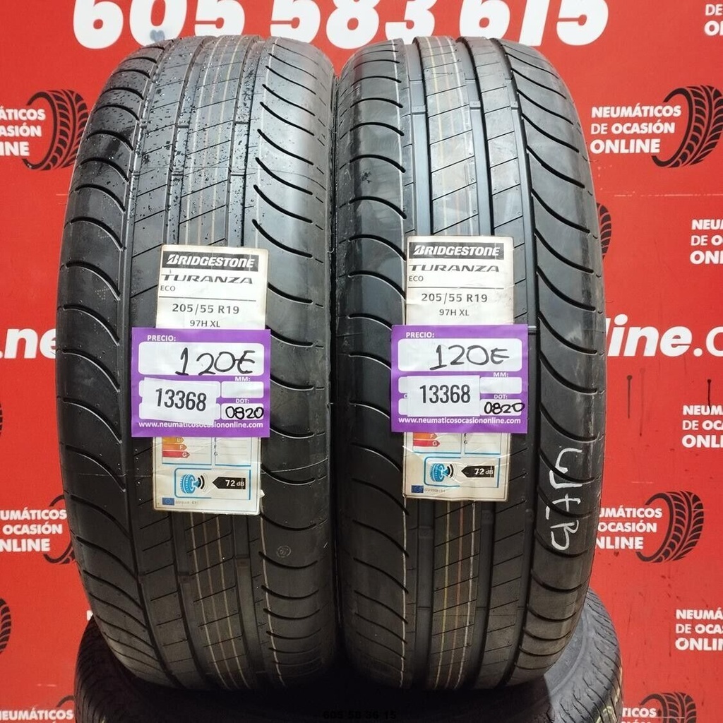 2x 205 55 R19 97H XL BRIDGESTONE TURANZA ECO. DOT: 0820   (SIN USO) Ref.13368