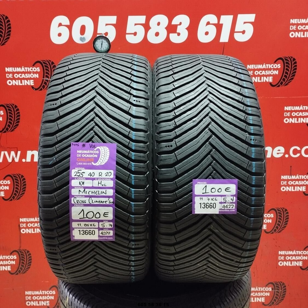 2X 255 40 R20 101H XL MICHELIN CROSS CLIMATE 2 M+S* SUV 5.7/5.4MM REF. 13660
