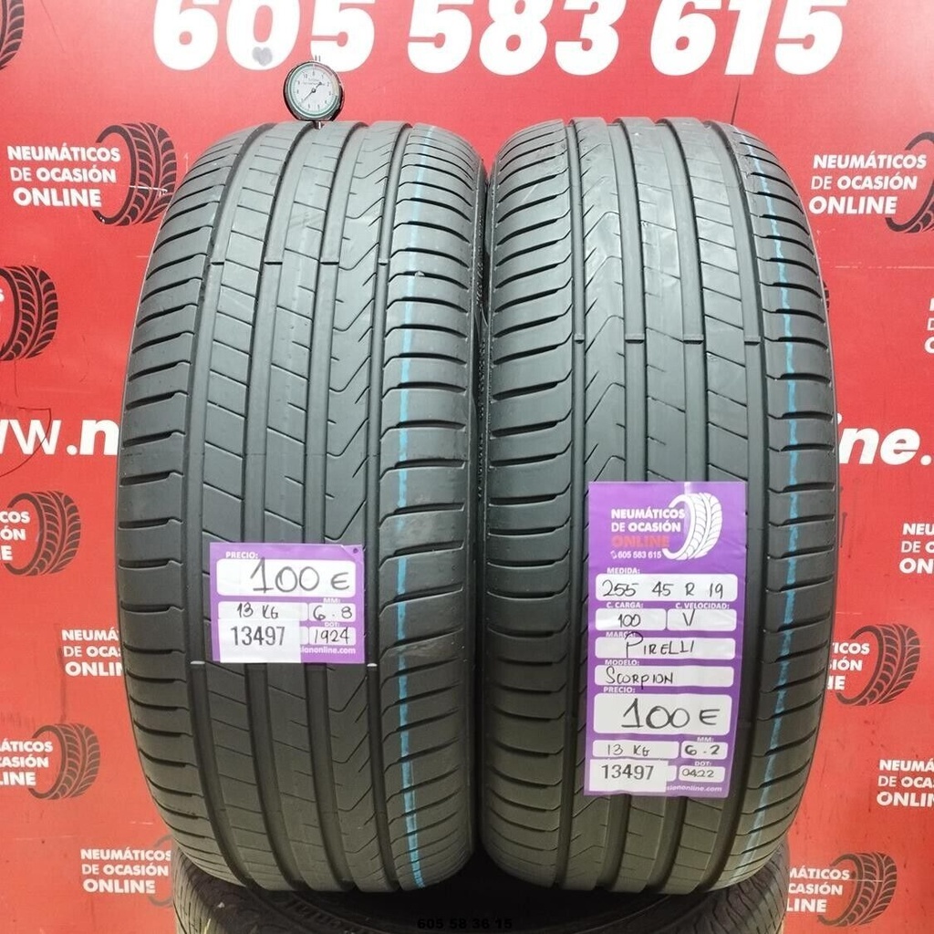 2X 255 45 R19 100V PIRELLI SCORPION 6.8/6.2 MM REF. 13497
