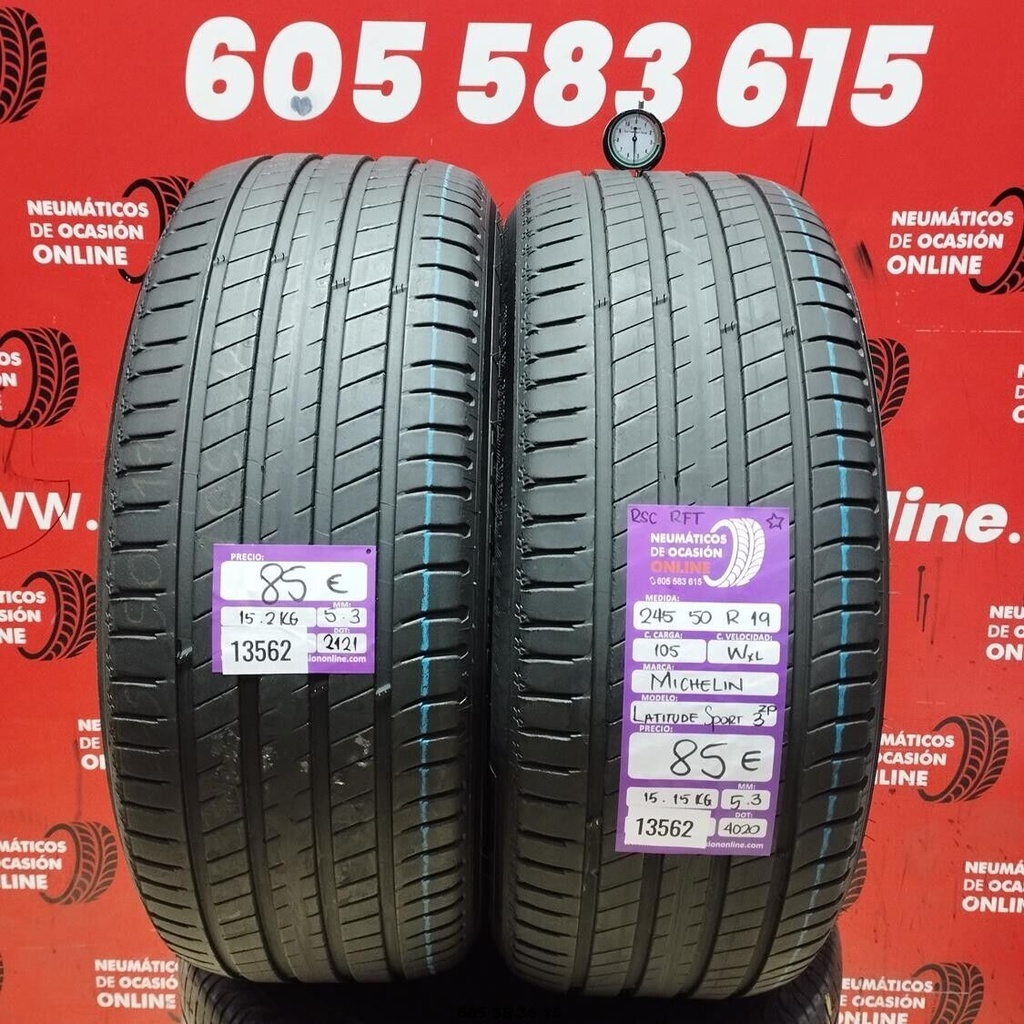 2x 245 50 R19 105W XL MICHELIN LATITUD SPORT 3 ZP RFT 5.3/5.3MM REF. 13562