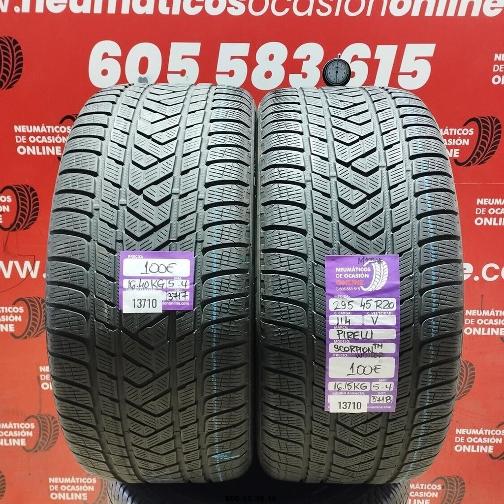 2x 295 45 R20 114V PIRELLI SCORPION WINTER TM M+S* 5.4/5.4 MM REF. 13710