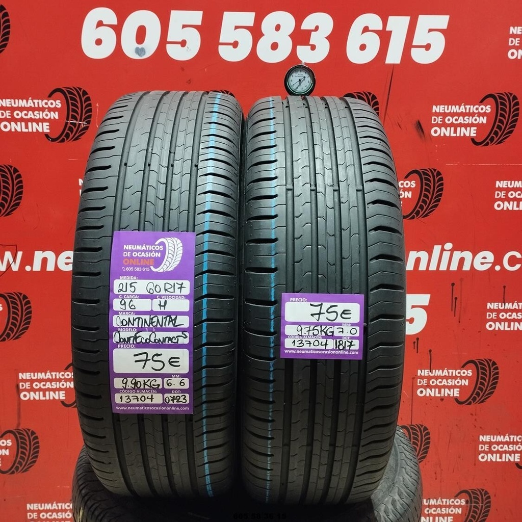 215 60 R17 96H CONTINENTAL CONTI ECO CONTACT5 6.6/7.0MM REF. 13704