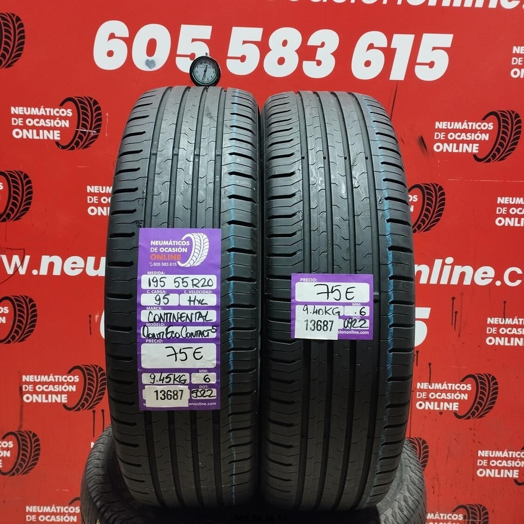 195 55 R20 95H XL Continental Conti Eco Contact 5 6.0/6.0MM Réf. 13687