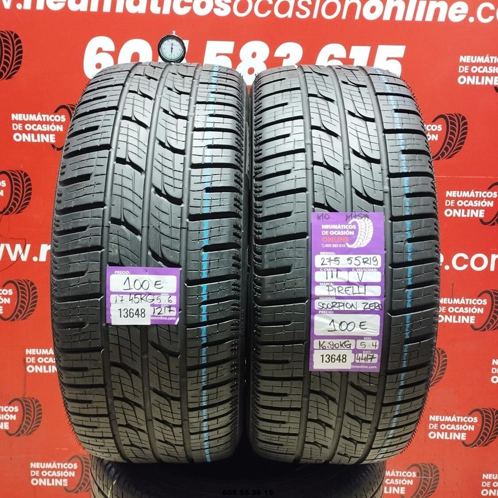2X 275 55 R19 111V PIRELLI SCORPION ZERO MO M+S* 5.6/5.4MM REF.13648