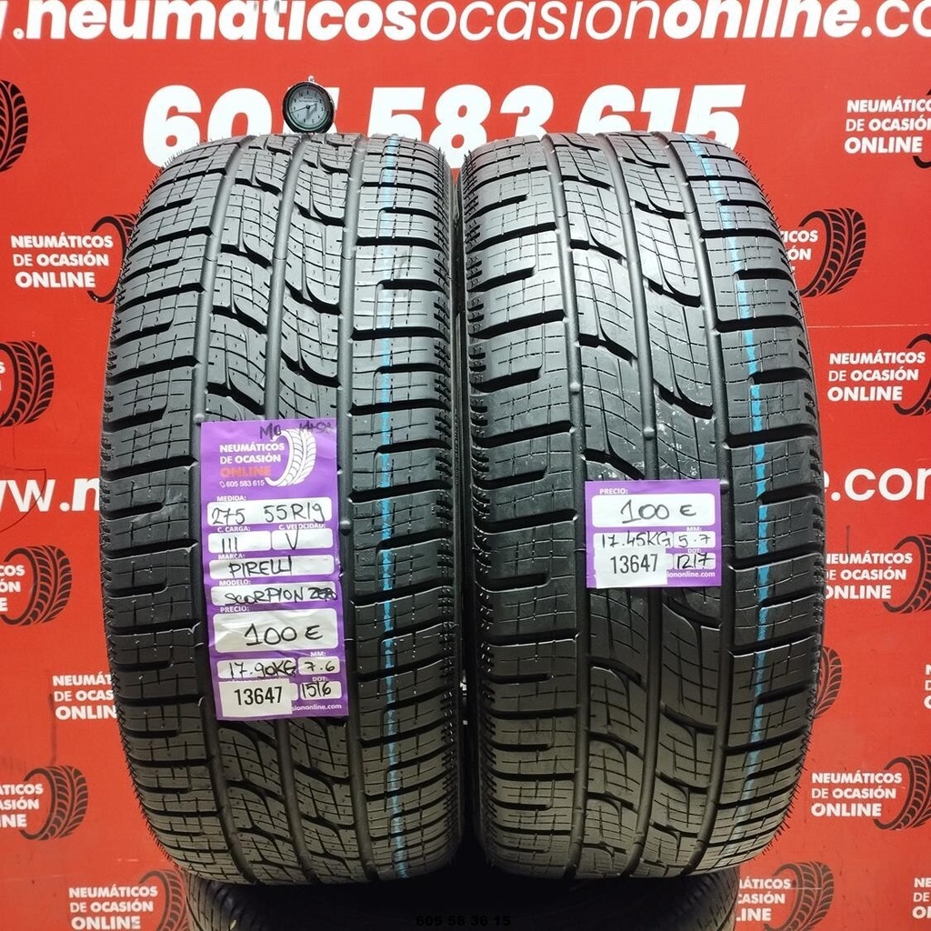 2x 275 55 R19 111V Pirelli Scorpion Zero MO M+S 7.6/5.7MM Ref. 13647