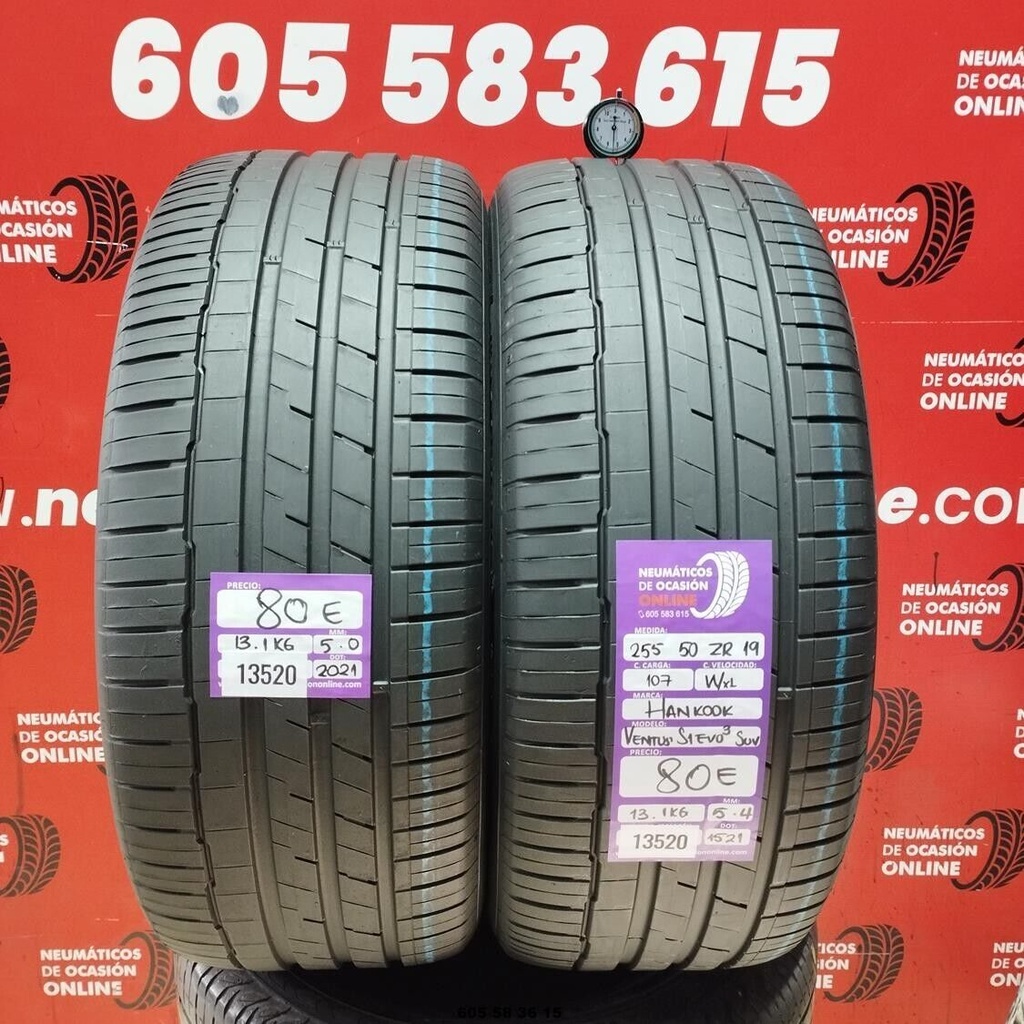 2x 255 50 ZR19 107W HANKOOK VENTUS S1 EVO 3 SUV 5.0/5.4 MM REF. 13520