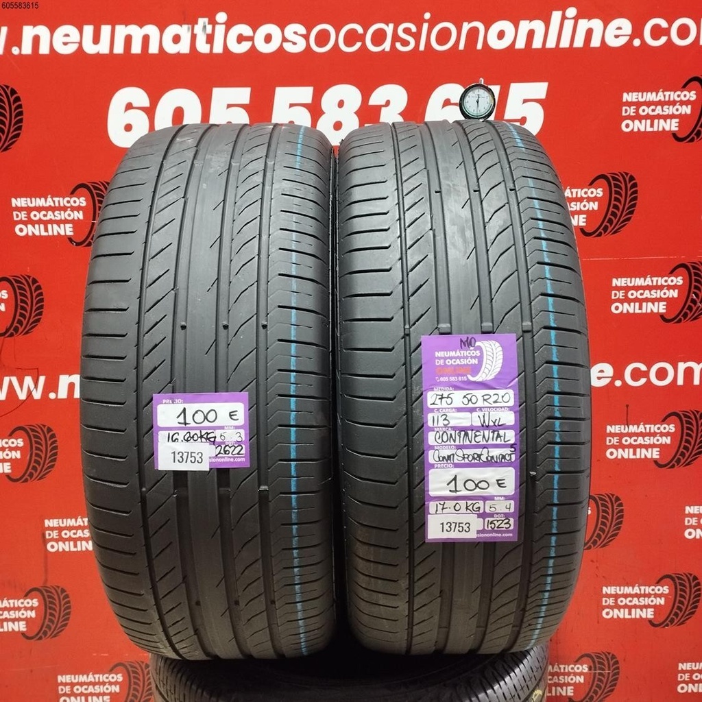 2x 275 50 R20 113W XL CONTINENTAL CONTI SPORT CONTACT5 MO 5.3/5.4MM REF. 13753
