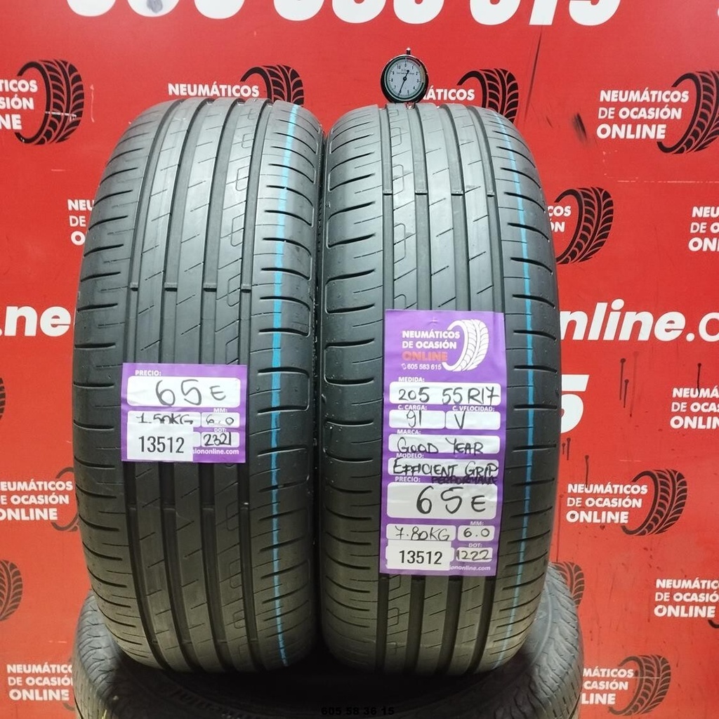 2x 205 55 R17 91V GOODYEAR EFFICIENTGRIP  6.0/6.0MM REF. 13512