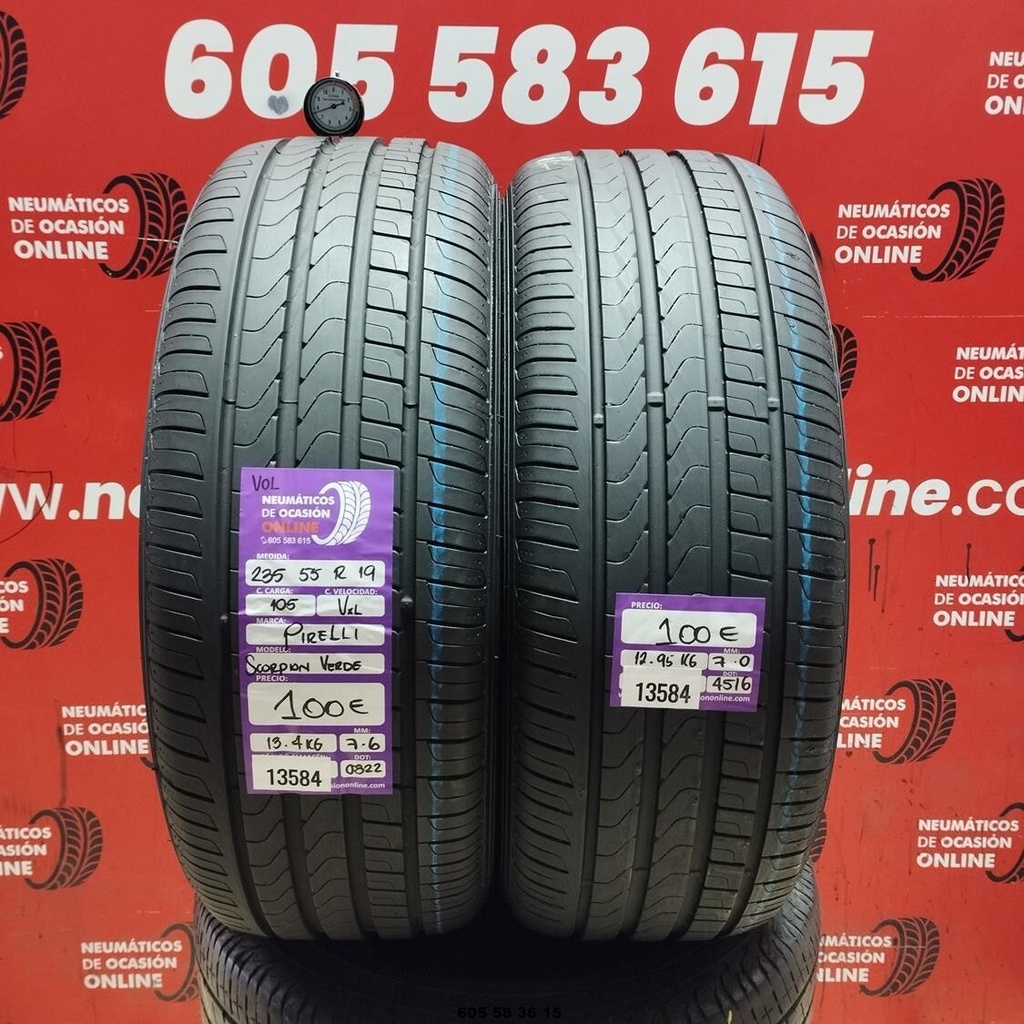 235 55 R19 105V XL PIRELLI SCORPION VERDE VOL 7.6/7.0MM REF. 13584