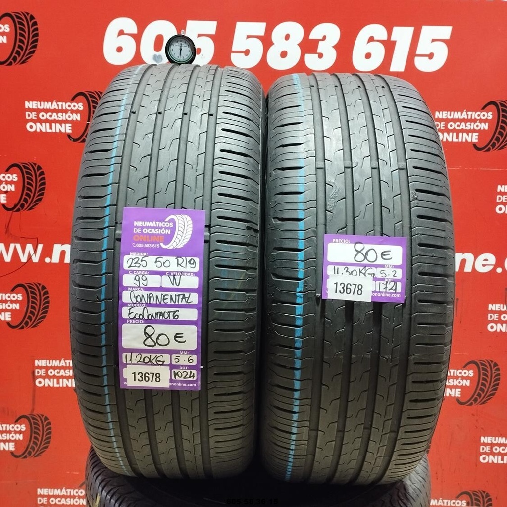 235 50 R19 99W CONTINENTAL ECO CONTACT6 5.6/5.2 MM REF. 13678