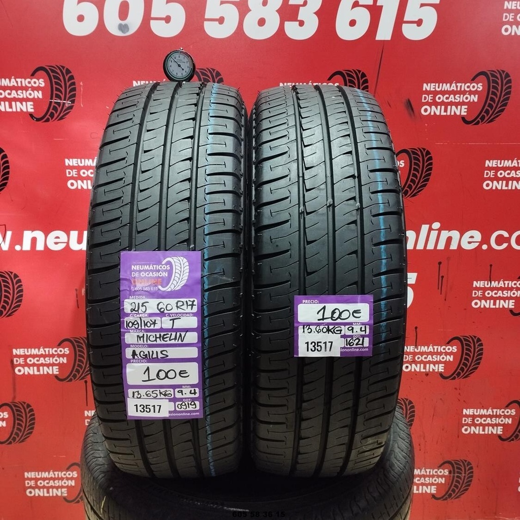 2x 215 60 R17C 109 107T Michelin Agilis 9.4/9.4MM Réf. 13517