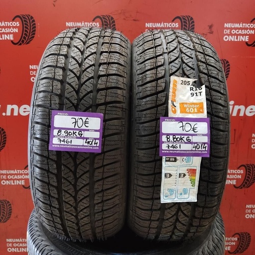 [Ref.7461] [Ref.7461] 2x 205 55 R16 91T 8.0/8.0mm Orium Winter 601 Ref.7461 SM