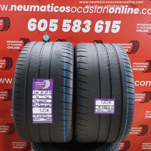 [Ref.8025] 2x 295 30 ZR20 101Y XL 4.0/4.0/ mm Michelin Pilot Sport Cup2 N1  Ref.8025