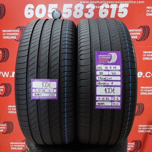 [Ref.8087] [Ref.8087] 2x 235 50 R19 103V XL 6.1/5.6 mm Michelin Primacy 4 S1 Ref.8087