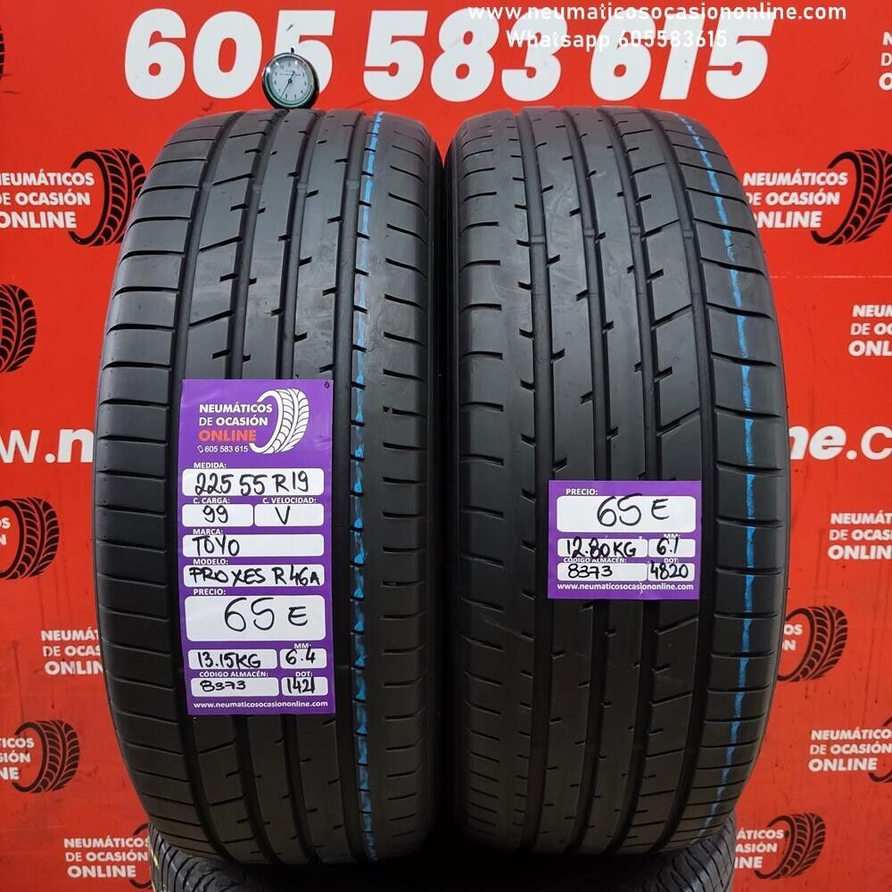 2x 225 55 R19 99V 6.4/6.1 mm Toyo Proxes R46 A Ref.8373