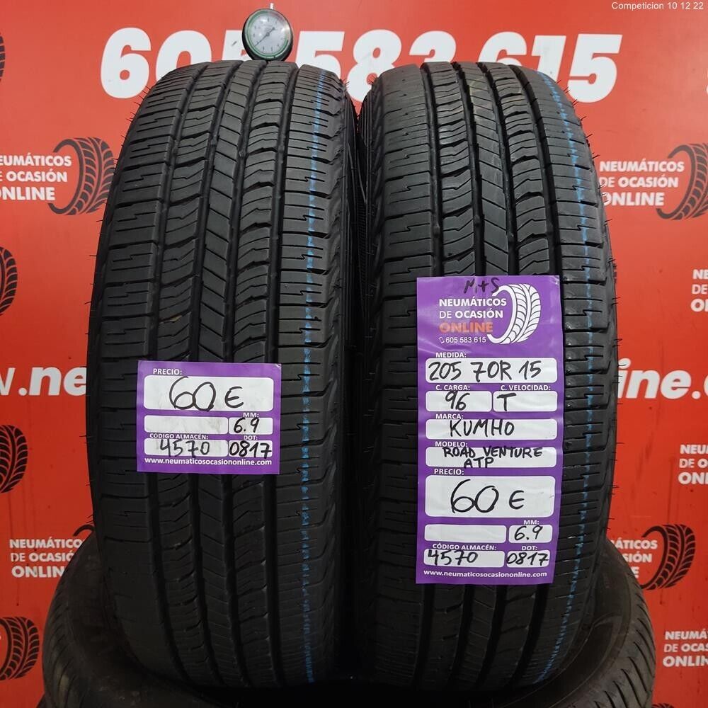[Ref.4570] 2x 205 70 R15 96T M+S 6.9/6.9mm Kumho Road Venture ATP Ref.4570