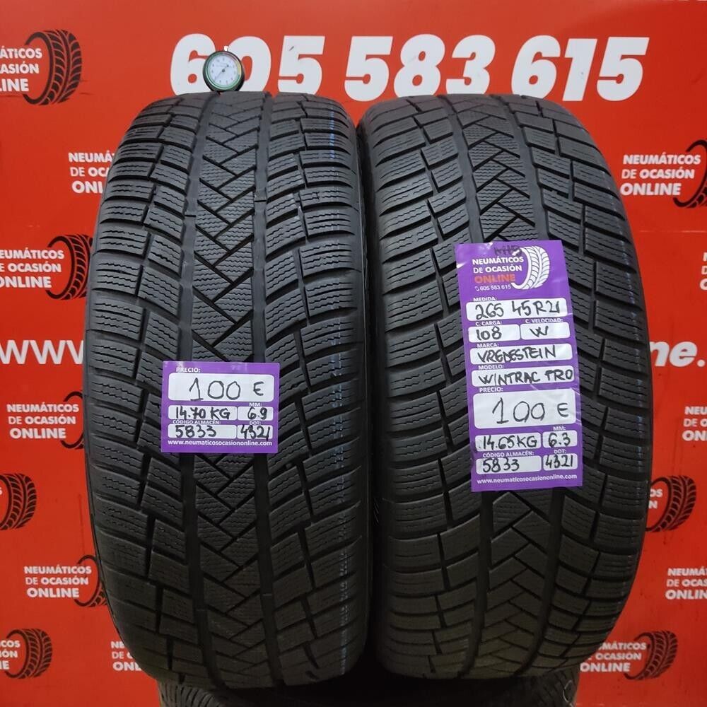 [Ref.5833] 2x 265 45 R21 108W M+S 6.9/6.3mm Vredestein Wintrac Pro Ref.5833