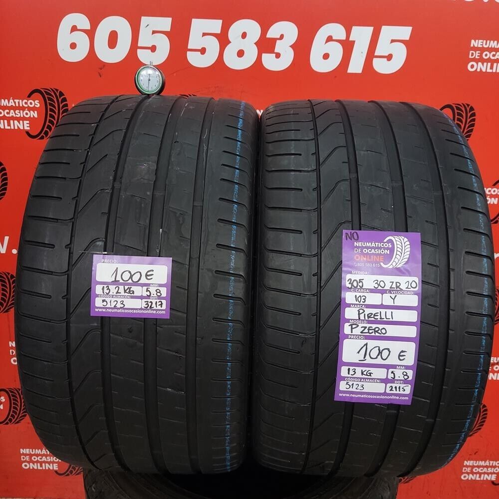 [Ref.5123] 2x 305 30 R20 103Y N0 ZR 5.8/5.8mm Pirelli PZero Ref.5123