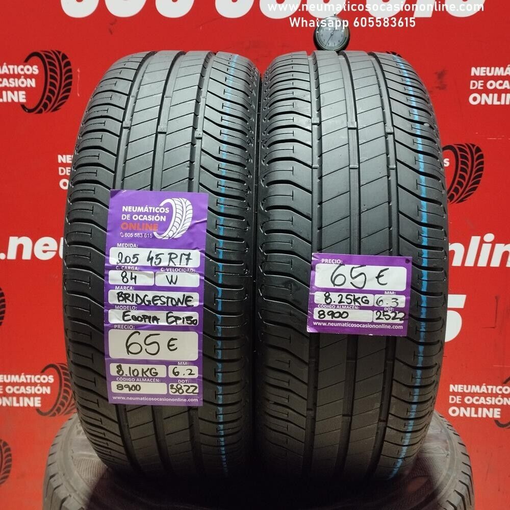 2x 205 45 R17 84W 6.3/6.2 mm Bridgestone Ecopia EPI 50 Ref.8900