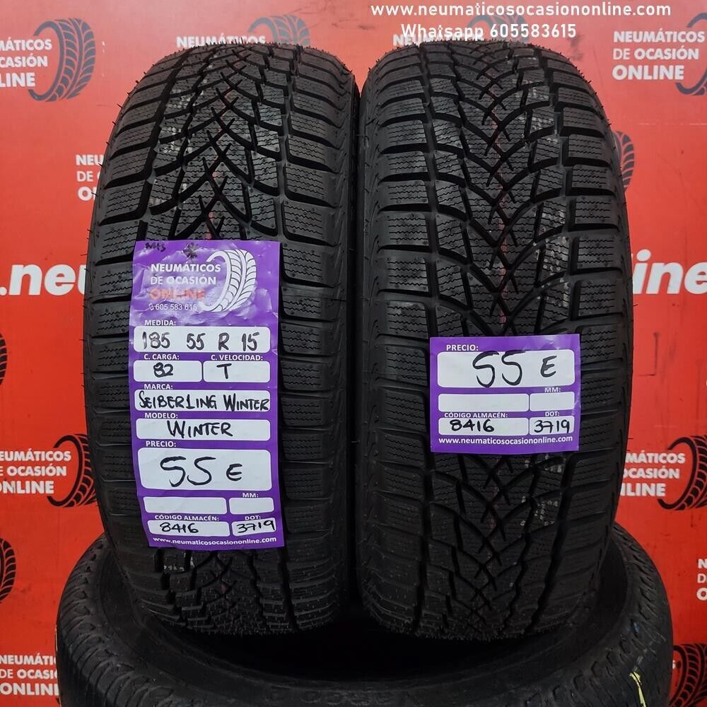 [Ref.8416] 2x 185 55 R15 82T Seiber 1 ING Winter Winter M+S DOT 3719/3719 Sin Uso Ref.8416