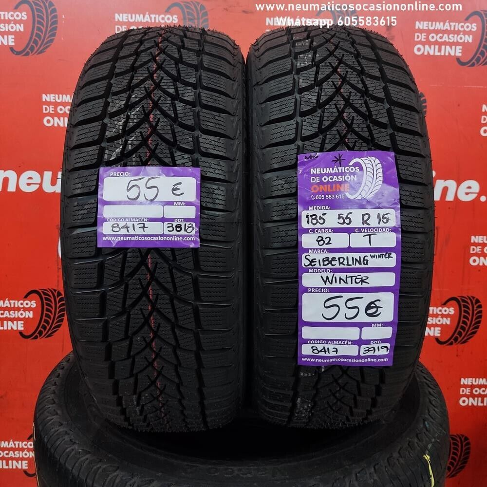 [Ref.8417] 2x 185 55 R15 82T Seiberling Winter Winter DOT 3818/3719 (Sin Uso)  Ref.8417