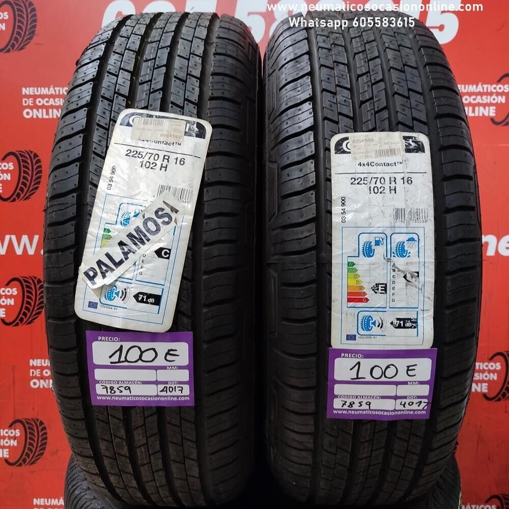 [Ref.7859] 2x 225 70 R16 102H Continental 4*4 Contact TM DOT 4017/4017 (Sin Uso)  Ref.7859