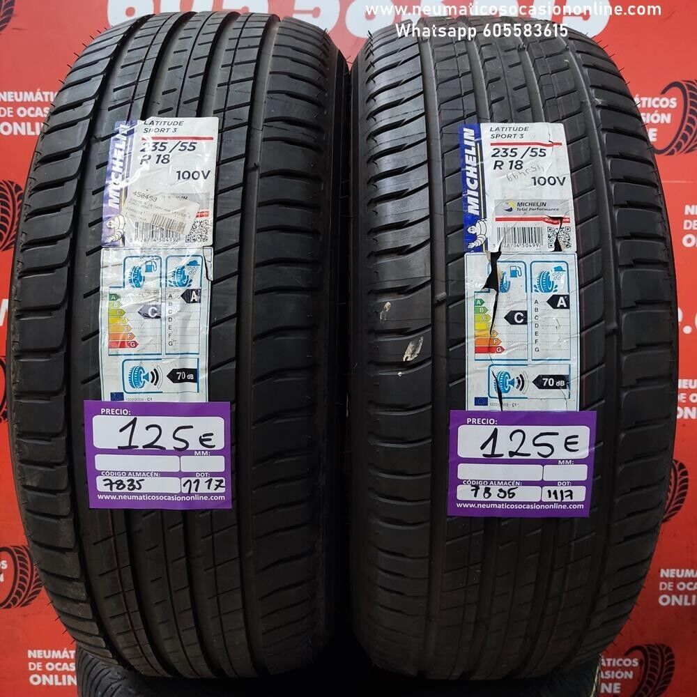 [Ref.7835] 2x 235 55 R18 100V Michelin Latitude Sport 3 DOT 1117/1117 (Sin Uso) Ref.7835