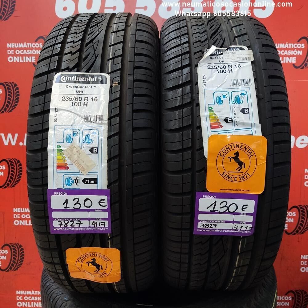 2x 235 60 R16 100H Continental Cross Contact TM  DOT 17/17 (Sin Uso)  Ref.7827