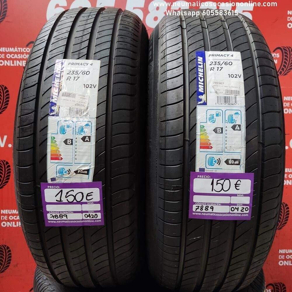 [Ref.7889] 2x 235 60 R17 102V Michelin Primacy 4 DOT 0420/0420 (Sin Uso) Ref.7889