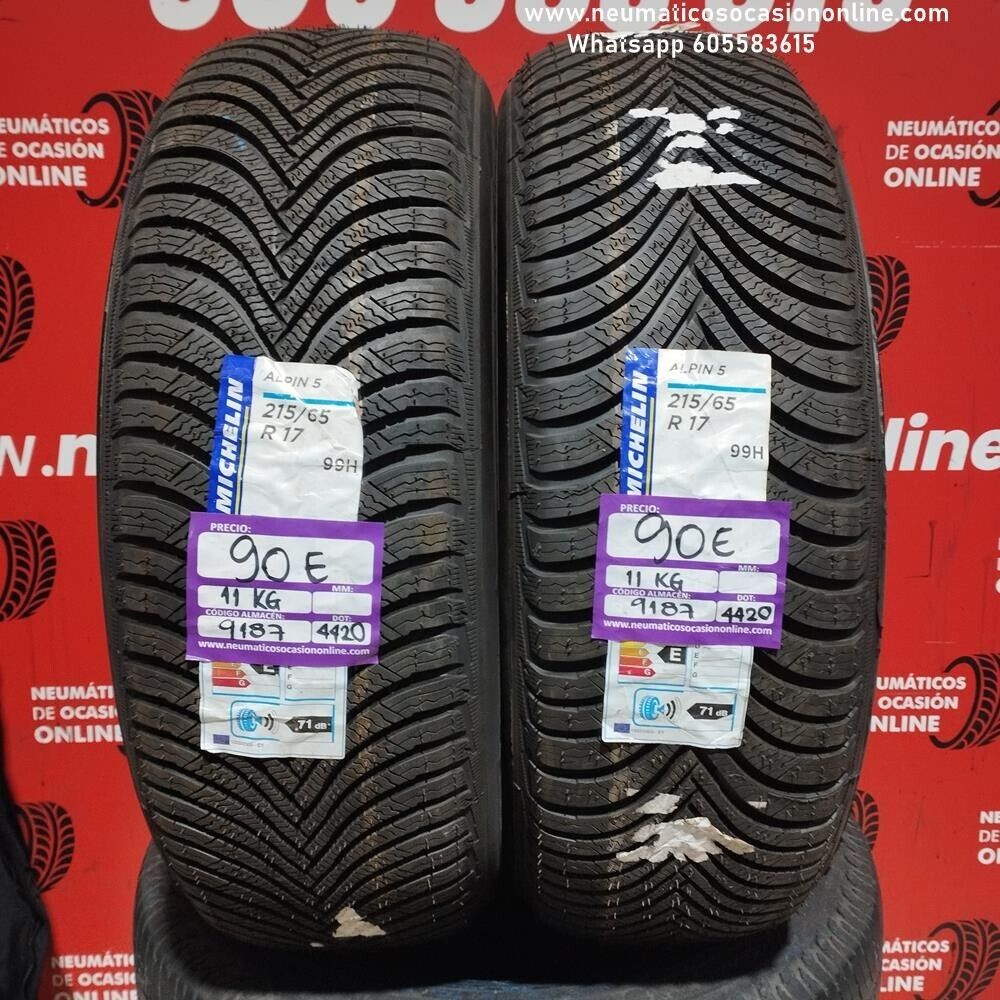[Ref.9187] 2x 215 65 R17 99H Michelin Alpin 5 DOT 4420/4420 (Sin Uso) Ref.9187