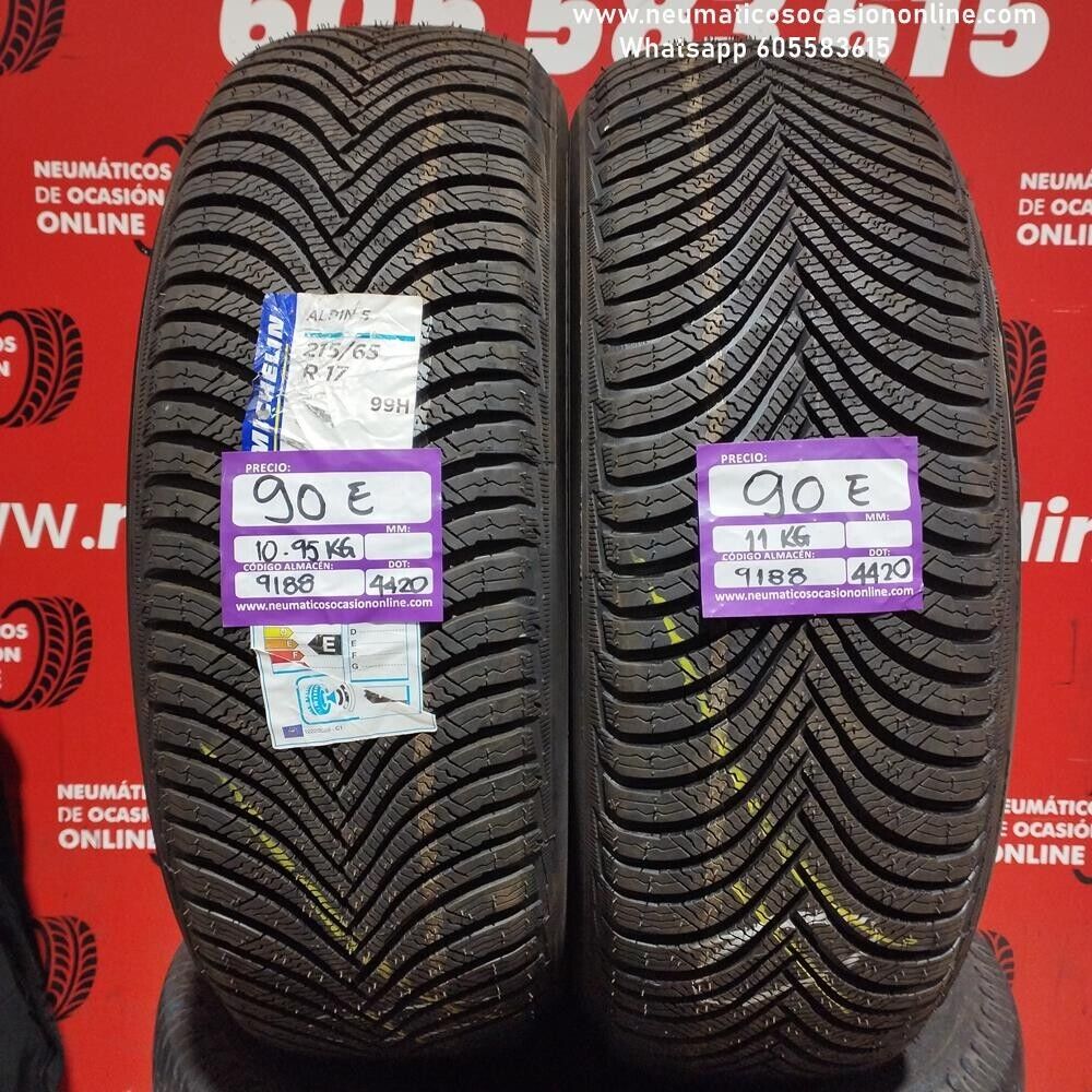 2x 215 65 R17 99H Michelin Alpin 5 DOT 4420/4420 (Sin Uso) Ref.9188