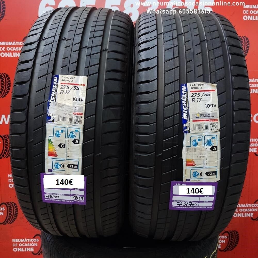 [Ref.7870] 2x 275 55 R17 109V Michelin Latitude Sport 3 DOT 4619/4619 (Sin Uso) Ref.7870