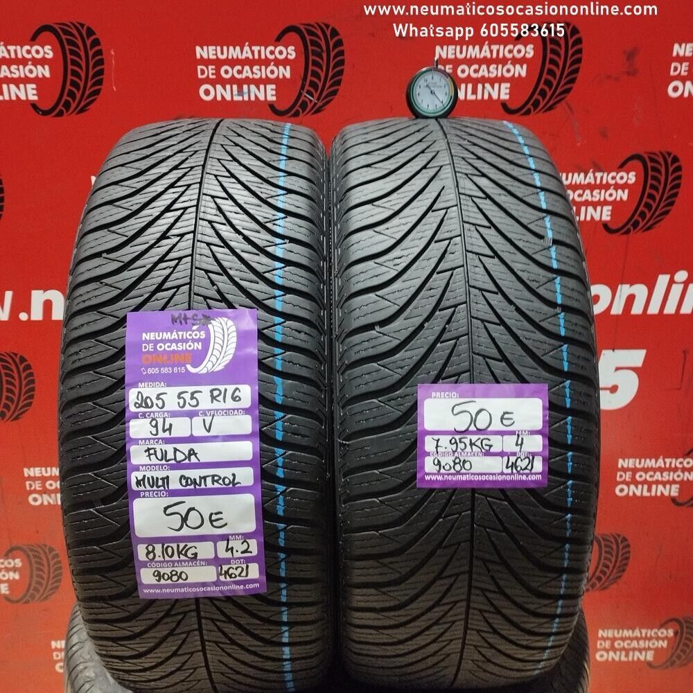 2x 205 55 R16 94V Fulda Multi Control  M+S 4.2/4.0 mm Ref.9080
