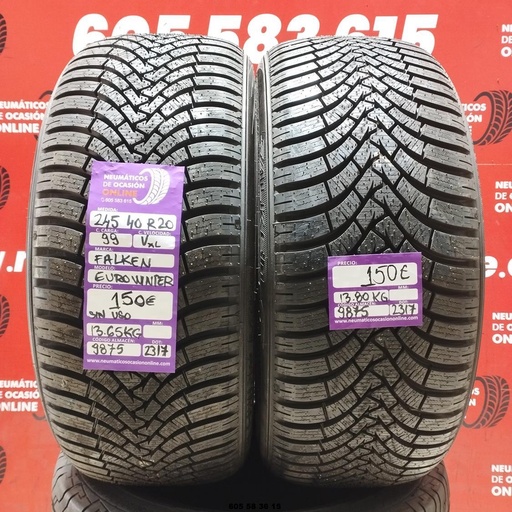 [Ref.9875] 2x 245 40 R20 99V FALKEN EUROWINTER (SIN USO) REF:9875