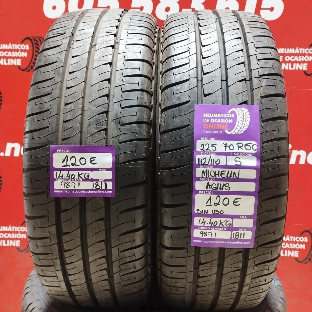 2x 225 70 R 15C 112/110S MICHELIN AGILIS (SIN USO) REF:9871