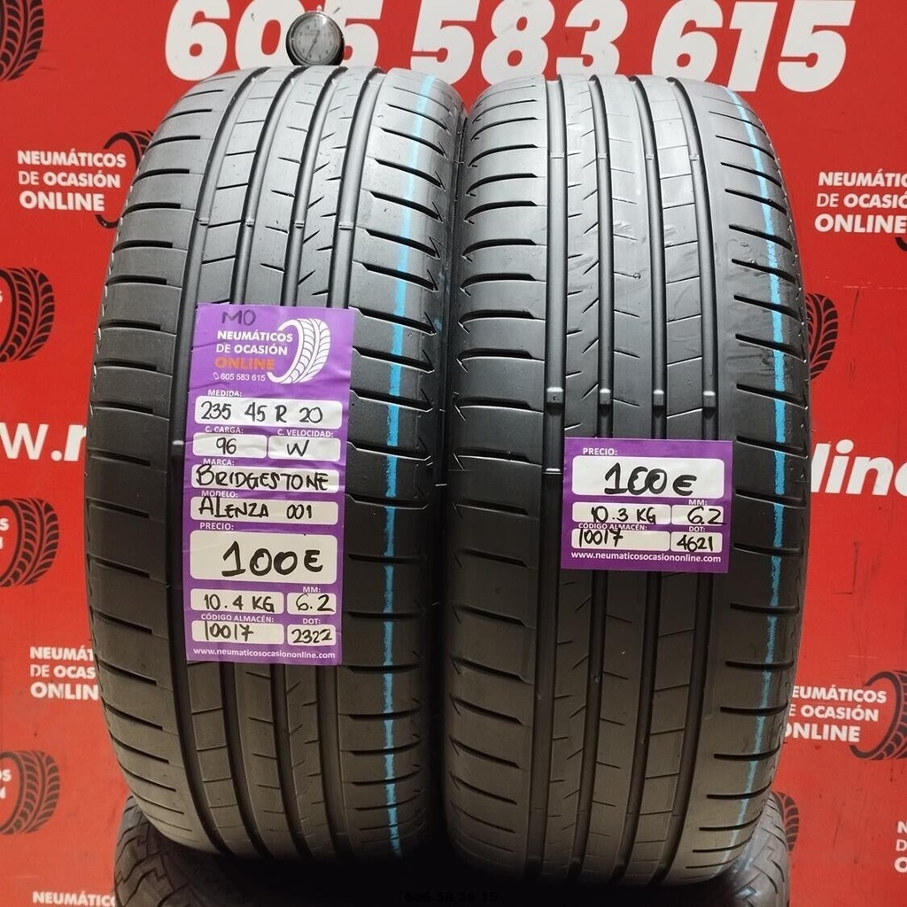 2x 235 45 R20 96W BRIDGESTONE ALENZA 001 MO 6.2/6.2mm REF:10017