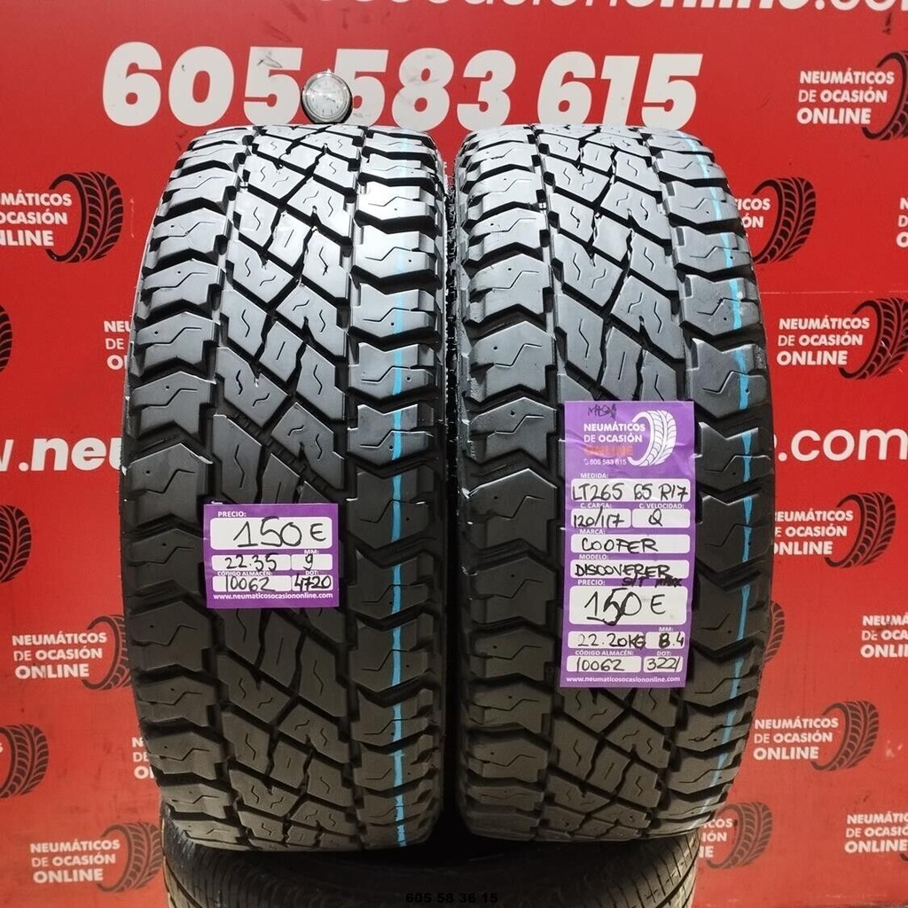 2x 265 65 R17 120/117Q COOPER DISCOVERER M+S* 8.4/9mm REF:10062