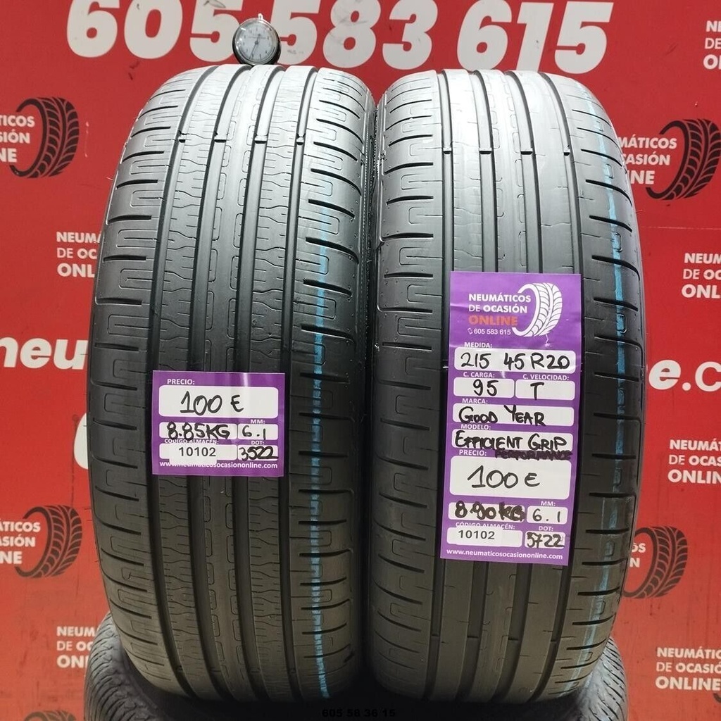 2x 215 45 R20 95T GOODYEAR EFFICIENT GRIP PERFORMANCE 6.1/6.1mm REF:10102