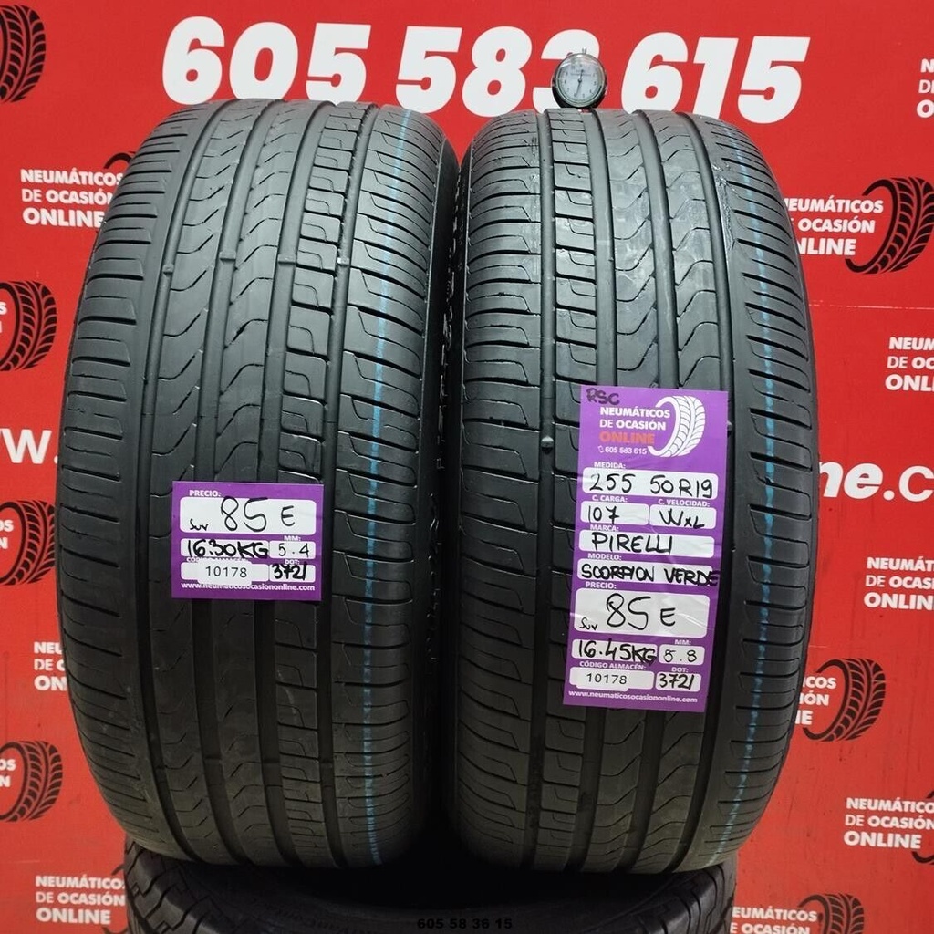 2x 255 50 R19 107W XL PIRELLI SCORPION VERDE SUV RSC 5.4/5.8mm REF:10178