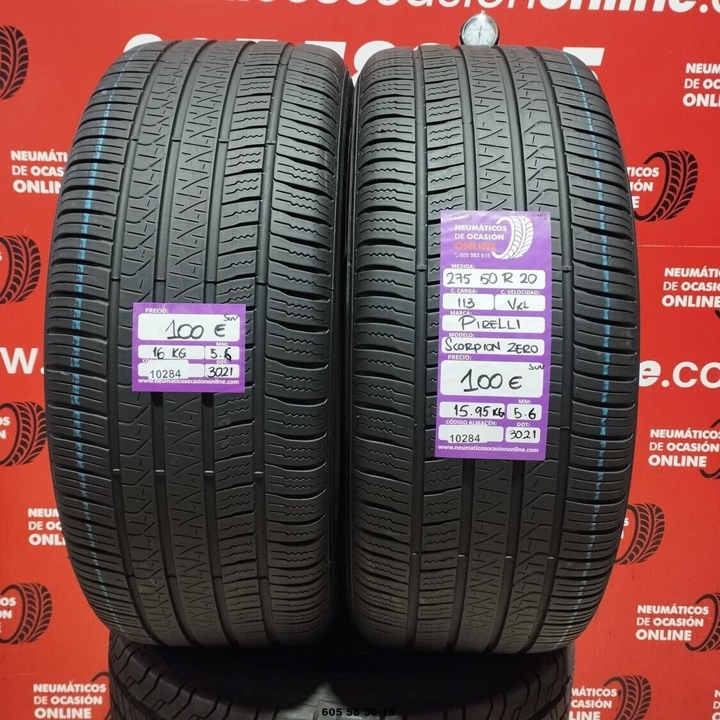 2x 275 50 R20 113V XL PIRELLI SCORPION ZERO SUV 5.6/5.6mm REF:10284
