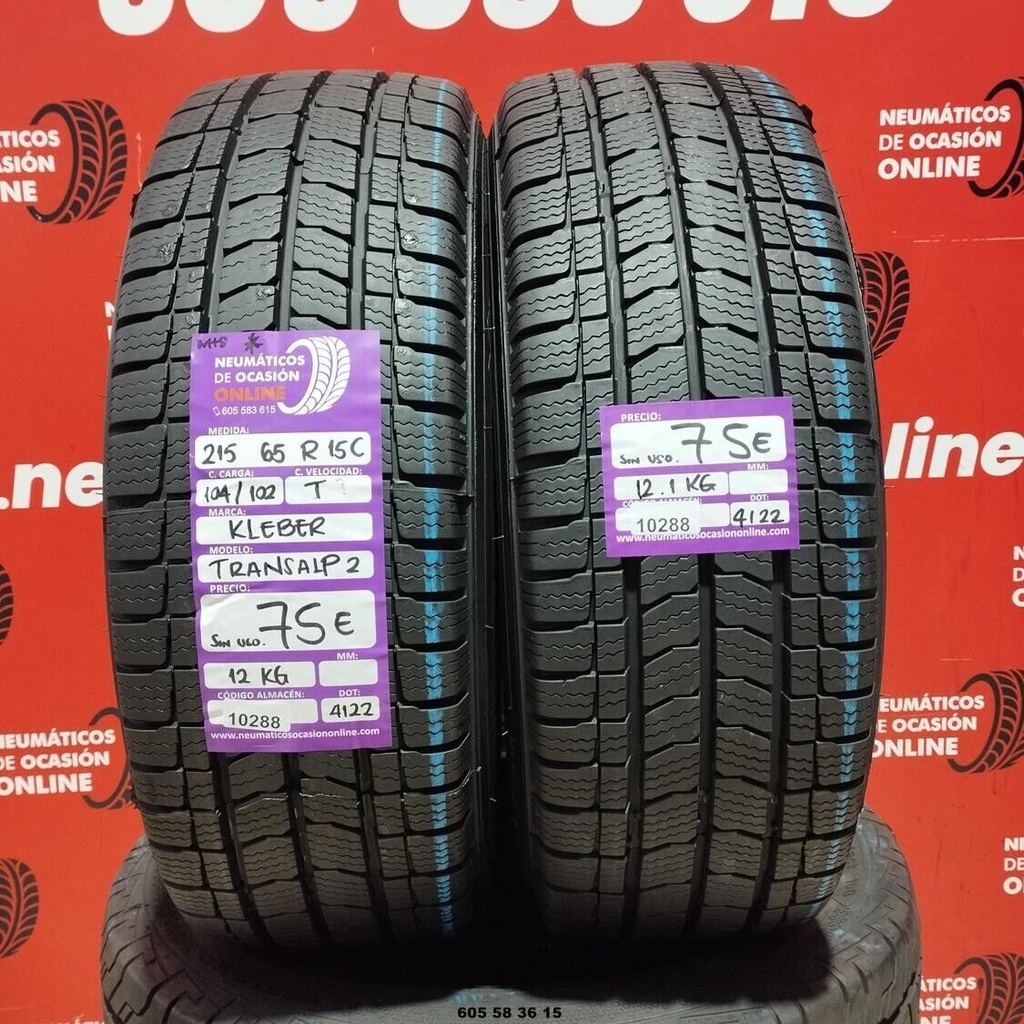 2x 215 65 R 15C 104/102T KLEBER TRANSPALP2 DOT: 4122  (SIN USO) Ref.10288