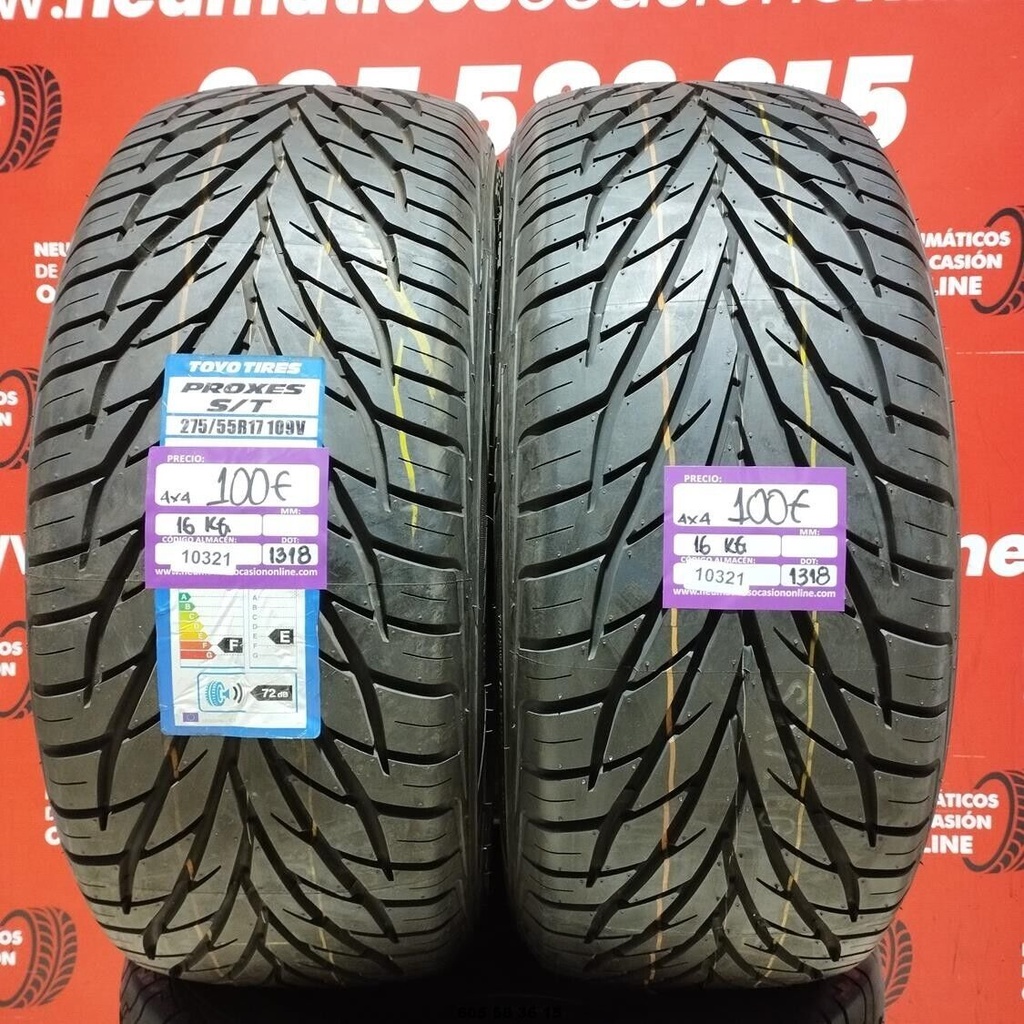 2x 275 55 R17 109V TOYO TIRES PROXES S/T 4X4 DOT:1318 (SIN USO) Ref.10321