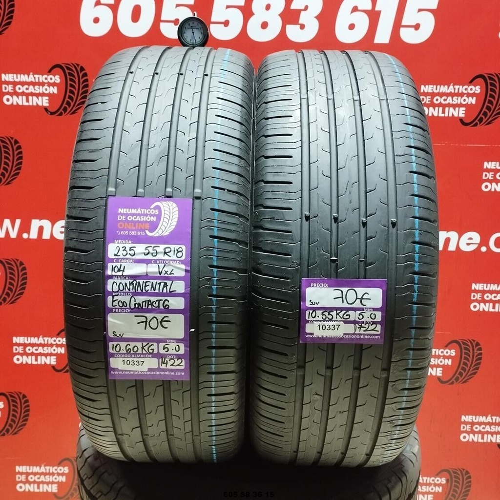 2x 235 55 R18 104V XL CONTINENTAL ECOCONTACT6 SUV 5.0/5.0mm REF:10337