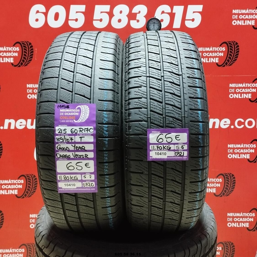 2x 215 60 R 17C 109/107T GOODYEAR CARGO VECTOR M+S* 5.2/5.5mm REF:10410