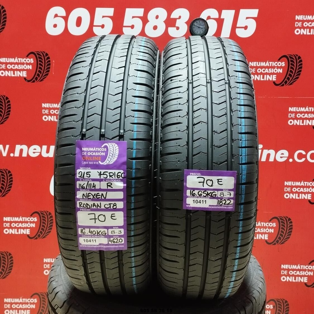 2 x 215 75 R 16C 116/114R NEXEN RODIAN CT8 8.3/8.7mm REF:10411